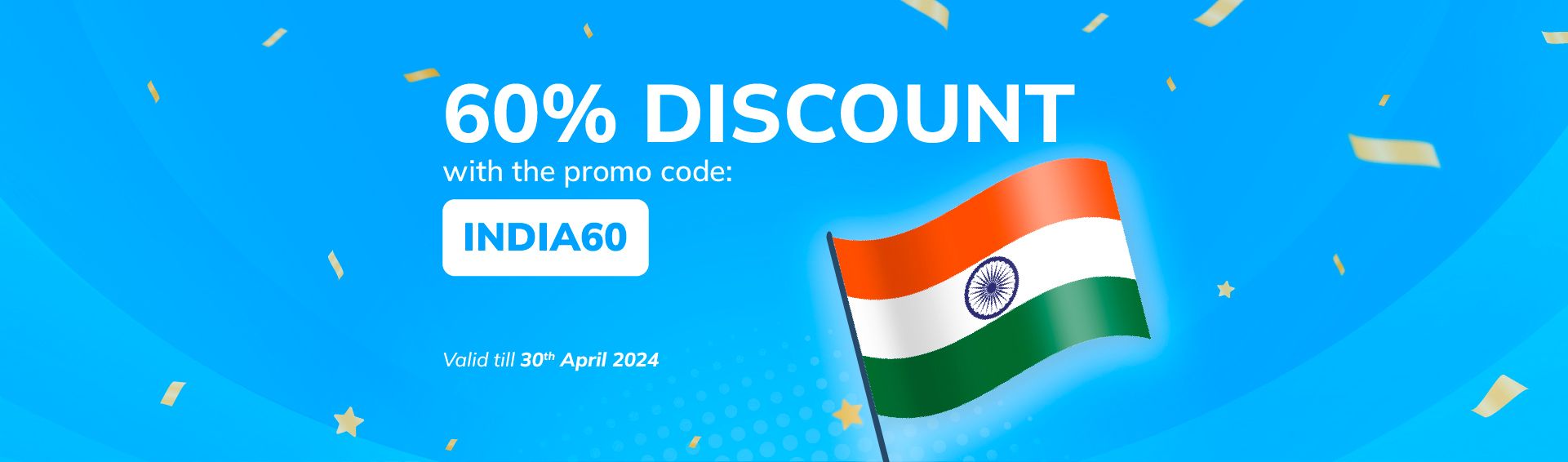 60% Discount Fee for Transfers to India
