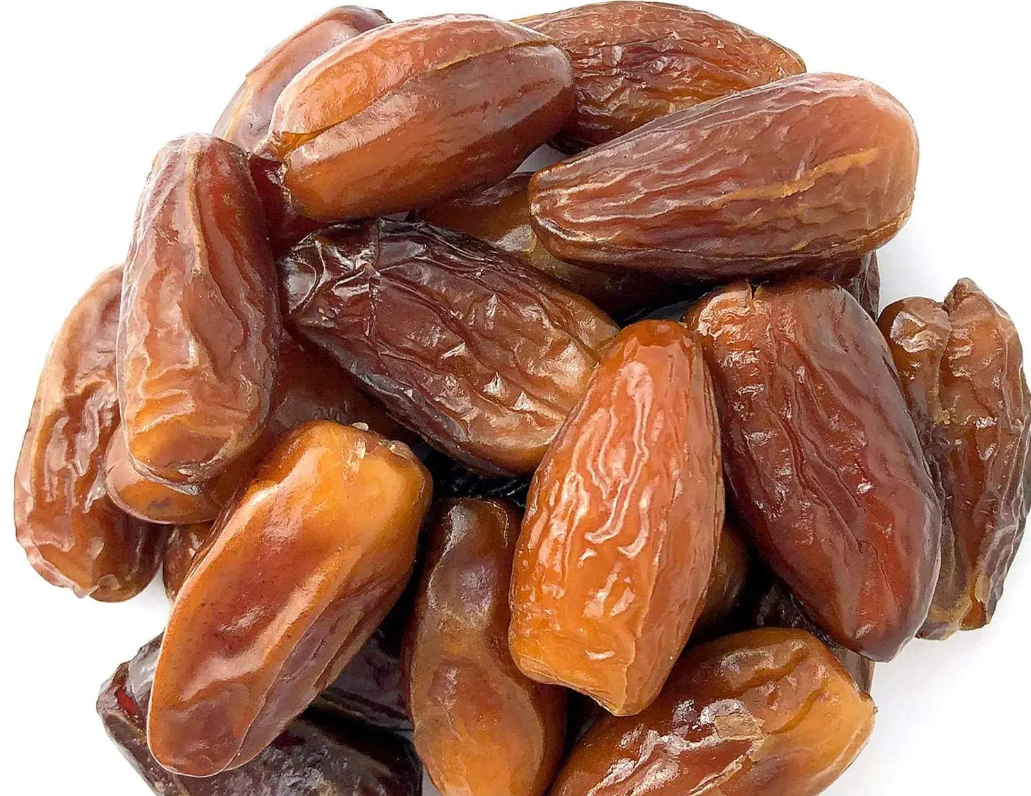 Beberapa buah kurma Deglet Noor berwarna kecokelatan