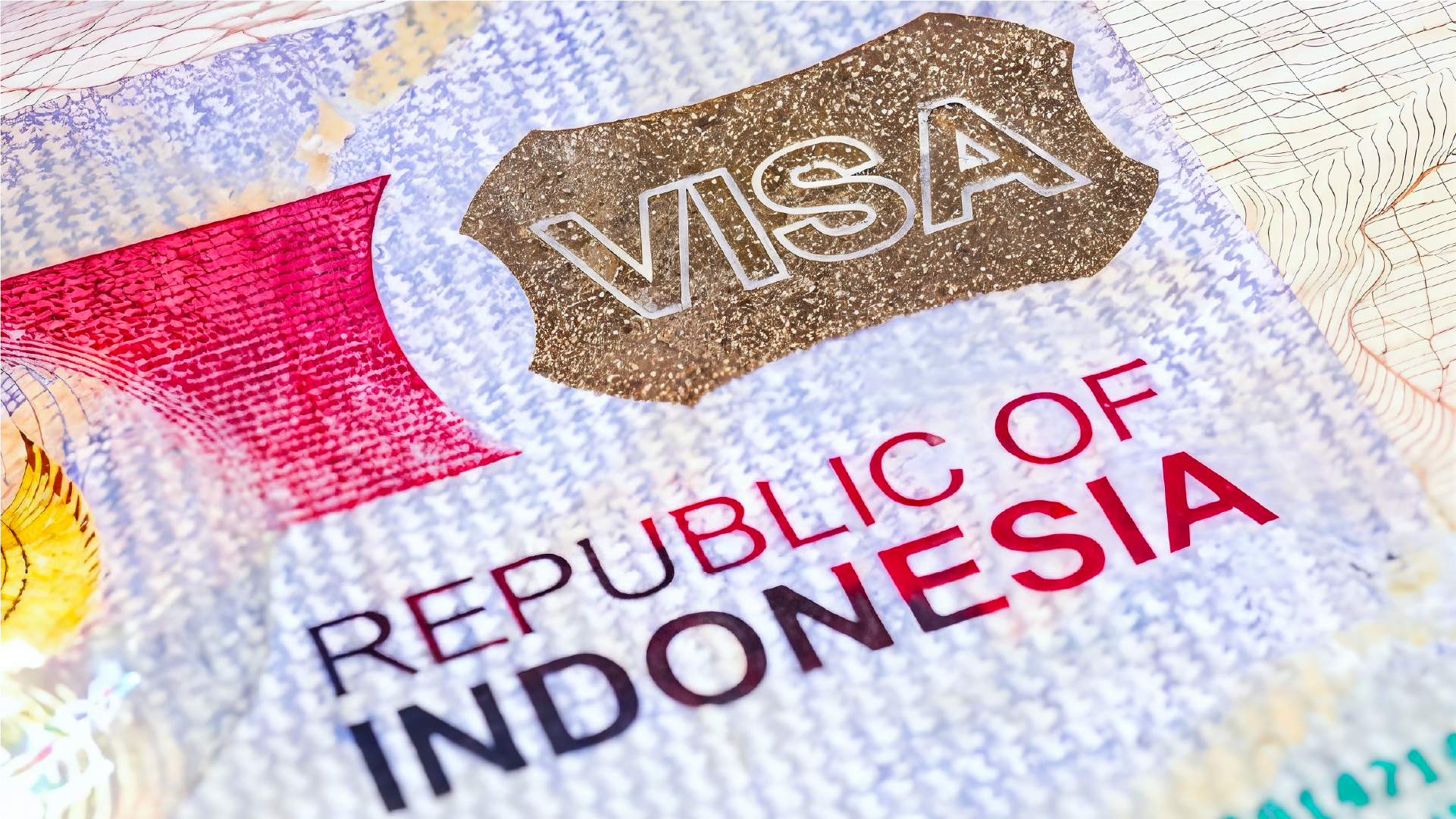 Detailed view of Indonesia visa page illustrating official travel document needed before applying to extend visa Indonesia.