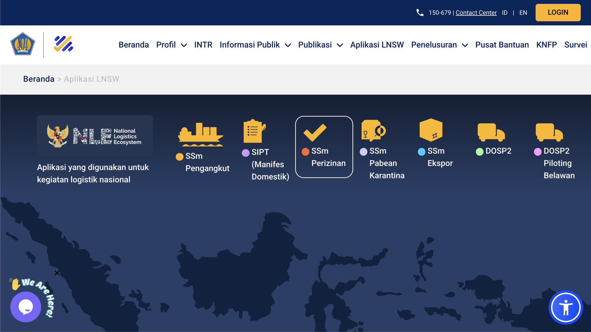 Portal aplikasi INSW yang mendukung proses perizinan impor dan integrasi logistik di Indonesia.