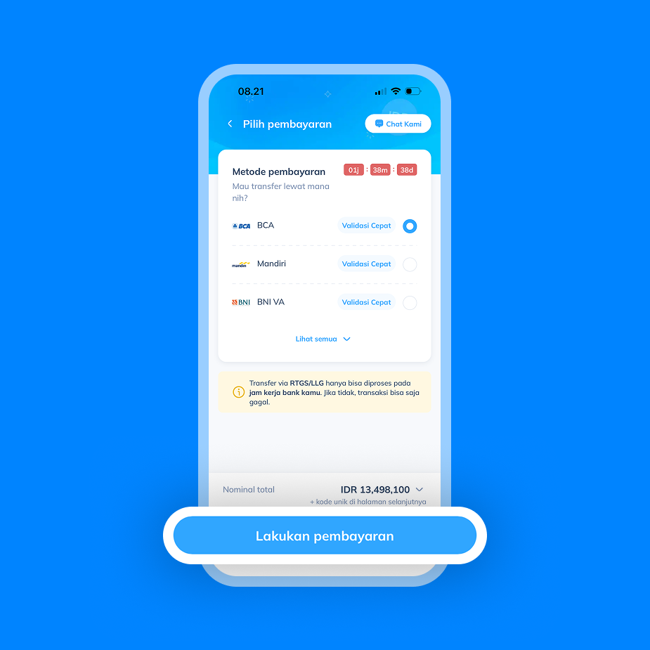Tampilan layar langkah 5: Pilih metode pembayaran dan klik 'Lakukan pembayaran' untuk menyelesaikan transfer ke Alipay
