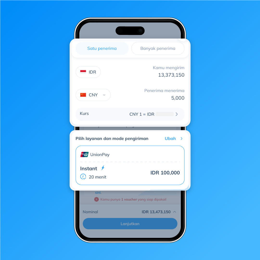 Pilihan mata uang CNY dan layanan UnionPay di Topremit sebagai langkah ketiga untuk kirim uang ke China