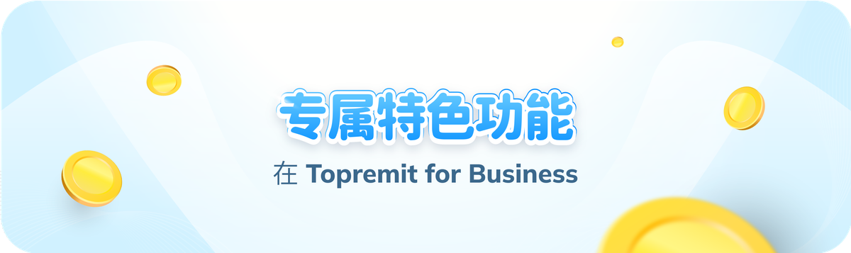 了解 Topremit for Business 的特色功能