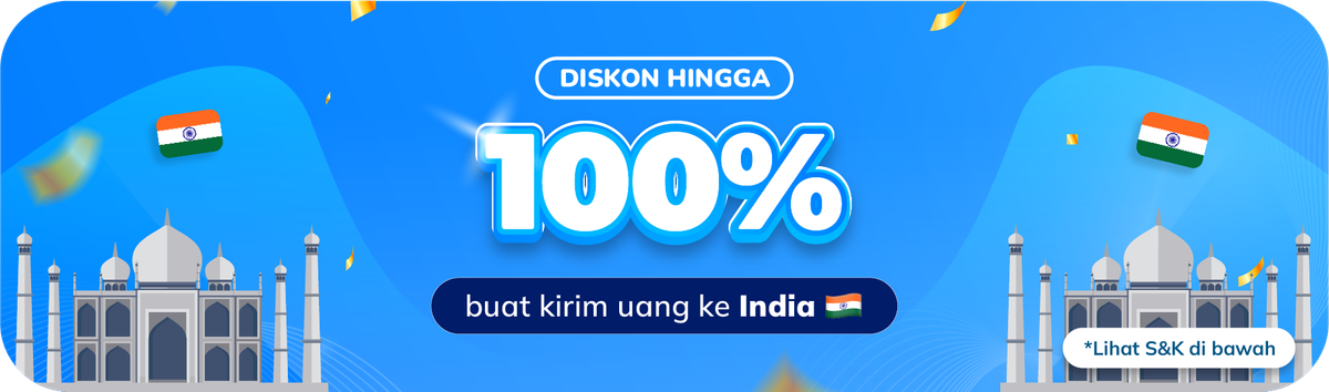 Diskon Hingga 100% buat Kirim Uang ke India