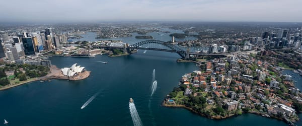 Pemandangan Pelabuhan Jackson di Sydney, Australia