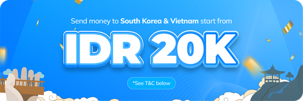 Send Money to South Korea & Vietnam Starting from IDR 20K