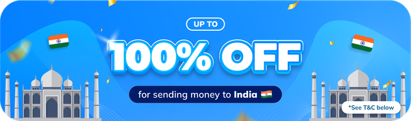 Up to 100% Discount for Sending Money to India