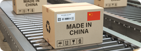 Barang impor dari China dalam kardus bertanda Made in China yang siap dikirim ke Indonesia